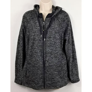 Green Tea Womens L Sweatshirt Hoodie Gray Burnout